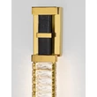 Aplica de perete NovaLuce LAZURA metal, cristal, piele, auriu, negru, transparent, LED, 9W, 3000K, 540 Lm - NL-9124109