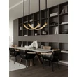 Pendul NovaLuce LAZURA metal, cristal, piele, auriu, negru, transparent, LED, 65W, 3000K, 3900 Lm - NL-9124110