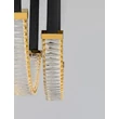 Pendul NovaLuce LAZURA metal, cristal, piele, auriu, negru, transparent, LED, 65W, 3000K, 3900 Lm - NL-9124110