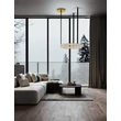 Pendul NovaLuce LAZURA metal, cristal, piele, auriu, negru, transparent, LED, 74W, 3000K, 5180 Lm - NL-9124111