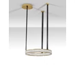 Pendul NovaLuce LAZURA metal, cristal, piele, auriu, negru, transparent, LED, 74W, 3000K, 5180 Lm - NL-9124111