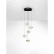 Pendul NovaLuce ALAZ metal, sticla, acril, negru, auriu, transparent, LED, 45W, 3000K, 1990 Lm - NL-9124119