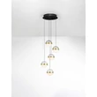 Pendul NovaLuce ALAZ metal, sticla, acril, negru, auriu, transparent, LED, 45W, 3000K, 1990 Lm - NL-9124119