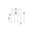 Pendul NovaLuce ALAZ metal, sticla, acril, negru, auriu, transparent, LED, 36W, 3000K, 1592 Lm - NL-9124120