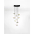 Pendul NovaLuce ALAZ metal, sticla, acril, negru, auriu, transparent, LED, 81W, 3000K, 3582 Lm - NL-9124121