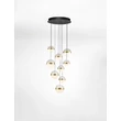 Pendul NovaLuce ALAZ metal, sticla, acril, negru, auriu, transparent, LED, 81W, 3000K, 3582 Lm - NL-9124121