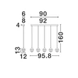 Pendul NovaLuce ALICIA metal, sticla, auriu, LED, 25W, 3000K, 1575 Lm - NL-9124124