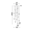 Pendul NovaLuce ALICIA metal, sticla, auriu, LED, 60W, 3000K, 3780 Lm - NL-9124125