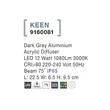 Aplica de perete exterioara NovaLuce Keen metal, plastic, gri, LED, 3000K, 12W, 1080lm, IP65 - NL-9160081