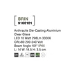 Aplica de perete exterioara NovaLuce Brin metal, sticla,antracit, transparent, LED, 3000K, 10W, 298lm, IP65 - NL-9160101