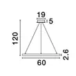 Pendul NovaLuce EMPATIA metal, alb, LED, 3000K, 35W, 1100lm - NL-9172862
