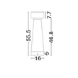 Lampadar exterior NovaLuce LUA ciment, gri, LED, 12W, 629lm, 3000K, IP65 - NL-9186186