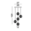 Pendul NovaLuce BRILLANTE metal, acril, crom, LED, 3200K, 26W, 1213lm - NL-9186910