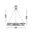 Pendul NovaLuce OPEHLIA metal, acril, auriu, transparent, LED, 3000K, 68W, 5635lm - 9186936