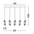 Pendul NovaLuce SENECA metal, acril, negru, auriu, transparent, LED, 3000K, 41W, 3355lm - 9186940