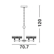 Pendul NovaLuce BION metal, acril, auriu, transparent, LED, 3000K, 38W, 2400lm - 9186944