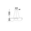 Pendul NovaLuce CLAIR metal, sticla, negru, transparent, LED, 65W, 3500K, 2611 Lm - NL-9187000