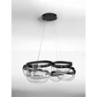 Pendul NovaLuce CLAIR metal, sticla, negru, transparent, LED, 65W, 3500K, 2611 Lm - NL-9187000
