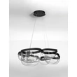 Pendul NovaLuce CLAIR metal, sticla, negru, transparent, LED, 65W, 3500K, 2611 Lm - NL-9187000