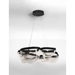 Pendul NovaLuce CLAIR metal, sticla, negru, transparent, LED, 65W, 3500K, 2611 Lm - NL-9187000