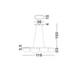 Pendul NovaLuce CLAIR metal, sticla, negru, transparent, LED, 43W, 3500K, 1766 Lm - NL-9187001
