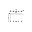 Pendul NovaLuce PHOS metal, acril, auriu, transparent, LED, 28W, 3000K, 1792 Lm - NL-9190202
