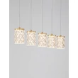 Pendul NovaLuce PHOS metal, acril, auriu, transparent, LED, 28W, 3000K, 1792 Lm - NL-9190202