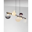 Pendul NovaLuce SILENZIO metal, sticla, nichel, negru, transparent, lila, fumuriu, LED, 40W, 3000K, 2615 Lm - NL-9190211