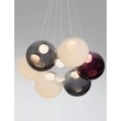 Pendul NovaLuce SILENZIO metal, sticla, nichel, negru, transparent, lila, fumuriu, LED, 41W, 3000K, 2093 Lm - NL-9190212