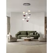 Pendul NovaLuce SILENZIO metal, sticla, nichel, negru, transparent, lila, fumuriu, LED, 46W, 3000K, 2914 Lm - NL-9190213