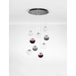 Pendul NovaLuce SILENZIO metal, sticla, nichel, negru, transparent, lila, fumuriu, LED, 46W, 3000K, 2914 Lm - NL-9190213