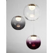 Pendul NovaLuce SILENZIO metal, sticla, nichel, negru, transparent, lila, fumuriu, LED, 46W, 3000K, 2914 Lm - NL-9190213