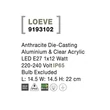 Lampadar exterior NovaLuce Loeve metal, plastic, antracit, transparent, E27, IP65 - NL-9193102