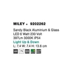 Aplica de perete exterioara NovaLuce Miley metal, sticla, negru, LED, 3000K, 6W, 397lm, IP54 - NL-9202262