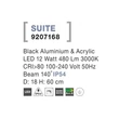 Lampadar exterior NovaLuce Suite metal, plastic, negru, LED, 3000K, 12W, 480lm, IP54 - NL-9207168