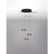 Pendul NovaLuce JAILYN metal, sticla, negru, transparent, LED, 24W, 960lm, 3000K - NL-9236102