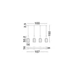 Pendul NovaLuce MAHO metal, sticla, alama, fumuriu, E27 - NL-9236315