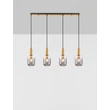 Pendul NovaLuce MAHO metal, sticla, alama, fumuriu, E27 - NL-9236315