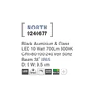 Decor exterior NovaLuce North metal, sticla, negru, LED, 3000K, 10W, 700lm, IP65 - NL-9240677