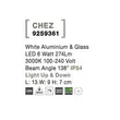 Aplica de perete exterioara NovaLuce Chez metal, sticla, alb, LED, 3000K, 6W, 274lm, IP54 - NL-9259361