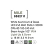 Aplica de perete exterioara NovaLuce Mile metal, sticla, alb, LED, 3000K, 2x5W, 550lm, IP54 - NL-9262111