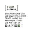 Lampadar exterior NovaLuce Fend metal, sticla, negru, LED, 3000K, 5W, 378lm, IP65 - NL-9271433