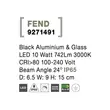 Decor exterior NovaLuce Fend metal, sticla, negru, LED, 3000K, 10W, 742lm, IP65 - NL-9271491