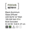 Decor exterior NovaLuce Focus metal, sticla, negru, GU10, IP54 - NL-9279111