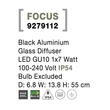 Lampadar exterior NovaLuce Focus metal, sticla, negru, GU10, IP54 - NL-9279112