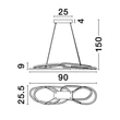 Pendul NovaLuce NUDOS metal, auriu, LED, 3000K, 80W, 5600lm - NL-9289085