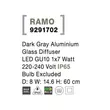 Lampadar exterior NovaLuce Ramo metal, sticla, gri, GU10, IP65 - NL-9291702