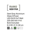 Lampadar exterior NovaLuce Ramo metal, sticla, gri, GU10, IP65 - NL-9291703