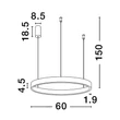 Pendul NovaLuce ELOWEN metal, maro, LED, 3000K, 60W, 2550lm - 9345649