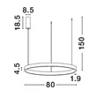 Pendul NovaLuce ELOWEN metal, maro, LED, 3000K, 77W, 3325lm - 9345650